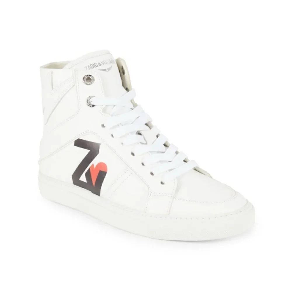 ZADIG & VOLTAIRE Logo High Top Zip leather women’s Sneakers athletic shoes New